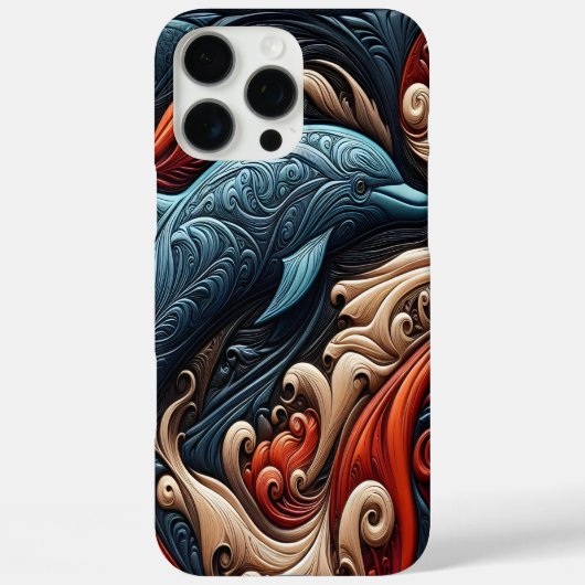 海にインスパイアされたイルカのアート作品 Case-Mate iPhoneケース (裏面)