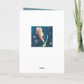 海にシャボン玉を持つオレンジシーホース カード (裏面)