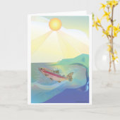 海に世界 カード (黄色い花)