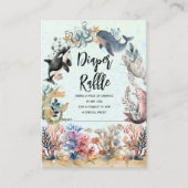 海に中立おむつラッフルベビーシャワーの下 エンクロージャーカード (正面)