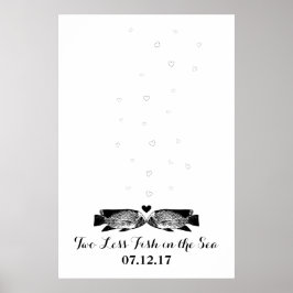 海に二匹の魚のサムプリント ゲストブック