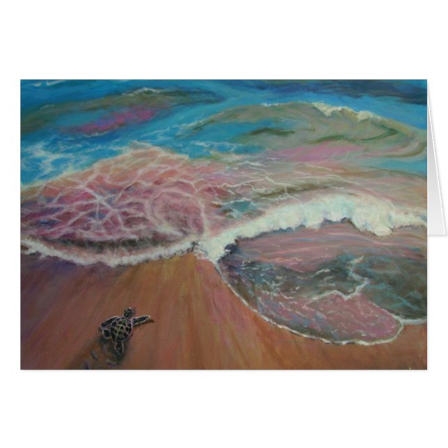 海に先頭に立つ海岸のbabyturtle (正面横)