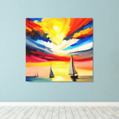 海に向かって航海すること キャンバスプリント (インサイチュ (ウッドフロア))