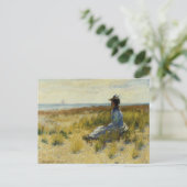 海に座る少女 ポストカード (スタンド正面)