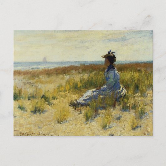 海に座る少女 ポストカード (正面)