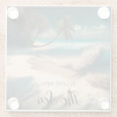 海に恋して |トロピカルアート ガラスコースター (裏面)