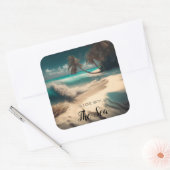 海に恋して |トロピカルアート スクエアシール (封筒)