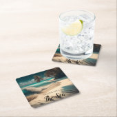海に恋して |トロピカルアート スクエアペーパーコースター (インサイチュ)