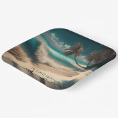 海に恋して |トロピカルアート ペーパープレート (傾斜あり)