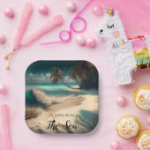 海に恋して |トロピカルアート ペーパープレート (パーティー)