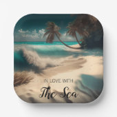海に恋して |トロピカルアート ペーパープレート (正面)