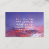 海に息をのむような夕日ユニーク- 名刺 (裏面)