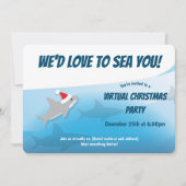 海に愛あなたサメ青バーチャルクリスマスパーティー 招待状 (正面)