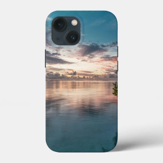 海に映る赤や暗い雲の青い空 Case-Mate iPhoneケース (裏面)