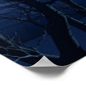 海に月を浮かべた3Dランドスケープ背景 ポスター (角)