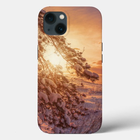 海に沈む夕日と松の木 Case-Mate iPhoneケース (裏面)