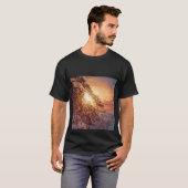 海に沈む夕日と松の木 Tシャツ (正面フル)