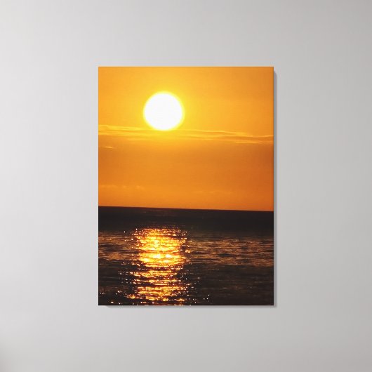 海に沈む夕日 キャンバスプリント (正面)