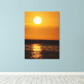 海に沈む夕日 キャンバスプリント (インサイチュ (ウッドフロア))