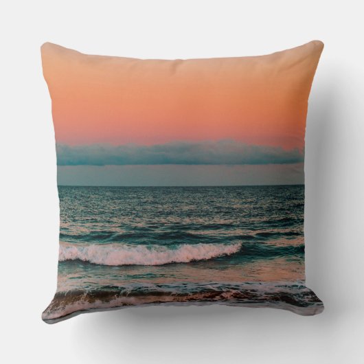 海に沈む夕日 クッション (裏面)