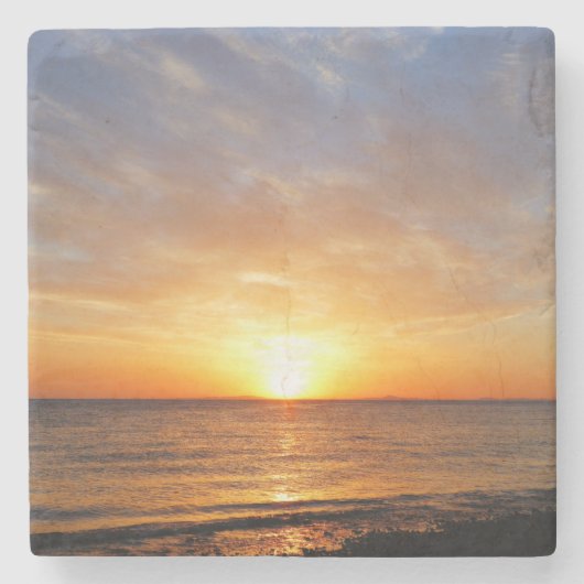 海に沈む夕日 ストーンコースター (正面)