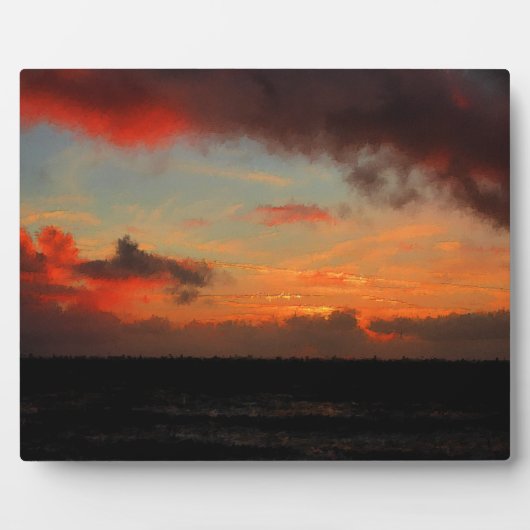 海に沈む夕日 フォトプラーク (正面)