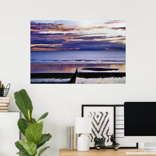 海に沈む夕日 ポスター (ホームオフィス)