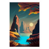 海に沈む夕日 ポスター (正面)