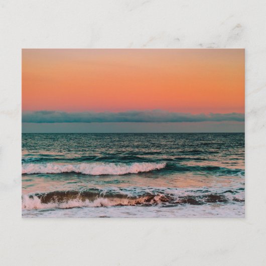 海に沈む夕日 ポストカード (正面)