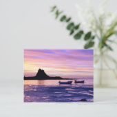 海に沈む夕日 ポストカード (スタンド正面)