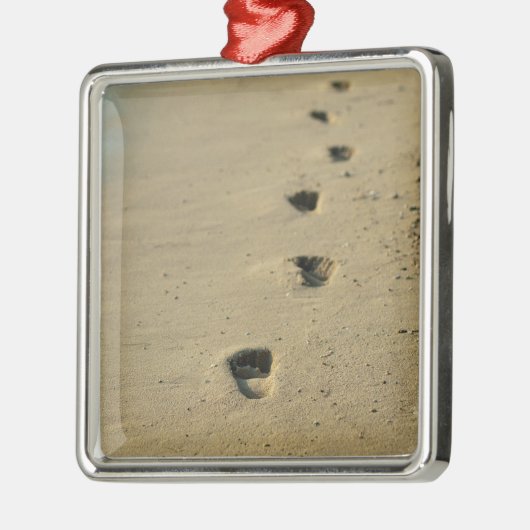 海に沿った足跡 メタルオーナメント (左)