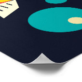 海に波が入った魚。ジオメトリ ポスター (角)