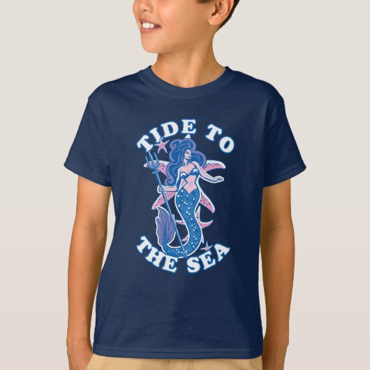 海に流れ込む |海恋人の人魚 Tシャツ (正面)