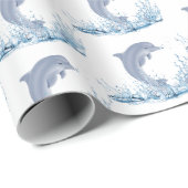 海に浮かぶイルカ ラッピングペーパー (ロールコーナー)