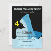 海に浮かぶヒレのような青いサメ 招待状 (正面)