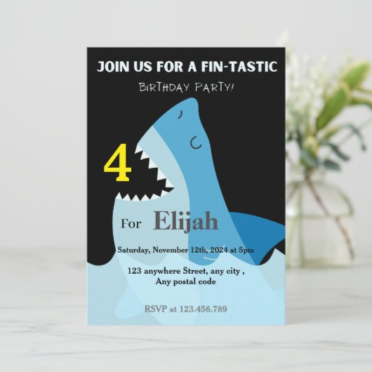 海に浮かぶヒレのような青いサメ 招待状 (スタンド正面)