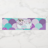 海に浮かぶ可愛い人魚の誕生日パーティー ペットボトルラベル (シングルラベル)