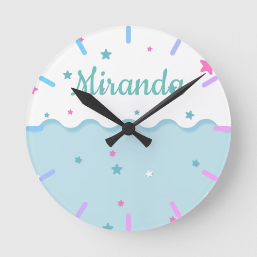 海に浮かぶ星 ラウンド壁時計 (正面)