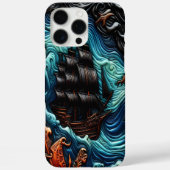 海に浮かぶ船の詳細な皮革アート Case-Mate iPhoneケース (裏面)