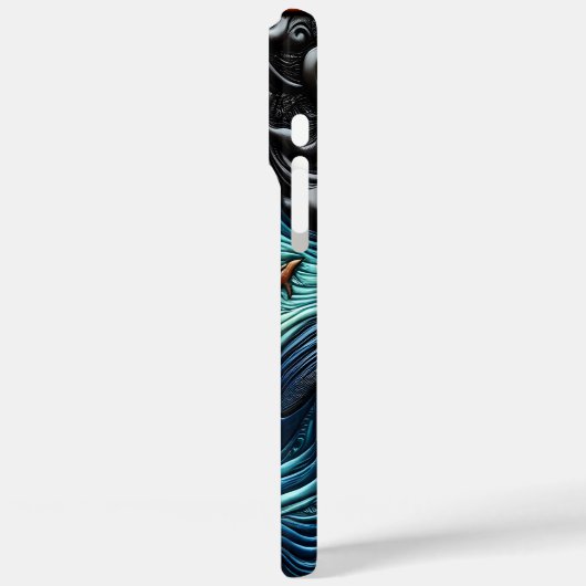 海に浮かぶ船の詳細な皮革アート Case-Mate iPhoneケース (裏面 / 左)