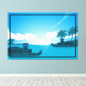 海に浮かぶ船 キャンバスプリント (インサイチュ (ウッドフロア))