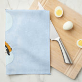 海に浮かぶ転が三隻の船航海の キッチンタオル (四つ折り)