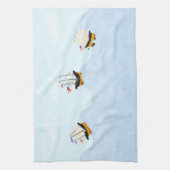 海に浮かぶ転が三隻の船航海の キッチンタオル (縦)