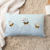 海に浮かぶ転が三隻の船航海の ランバークッション (ブランケット)