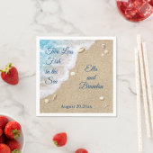 海に浮かぶ青い二つ少ない魚 スタンダードカクテルナプキン (インサイチュ)