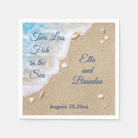 海に浮かぶ青い二つ少ない魚 スタンダードカクテルナプキン (正面)