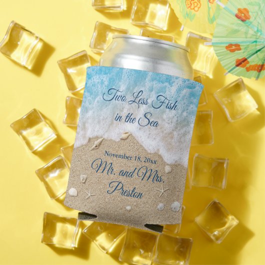 海に浮かぶ青い二つ少ない魚 缶クーラー (インサイチュ 夏)