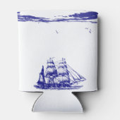 海に浮かぶ青い船 缶クーラー (裏面)