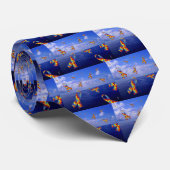 海に滝のように落ちる自閉症の認識度のリボン ネクタイ (ロール)