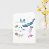 海に私たちは折り畳まれたグリーティングカードに行く カード (黄色い花)